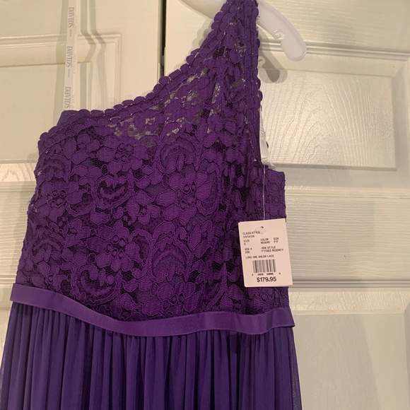 David's Bridal Purple Long Dress One-Shoulder Style #F17063 - . NWT - Size 6 - Picture 5 of 17
